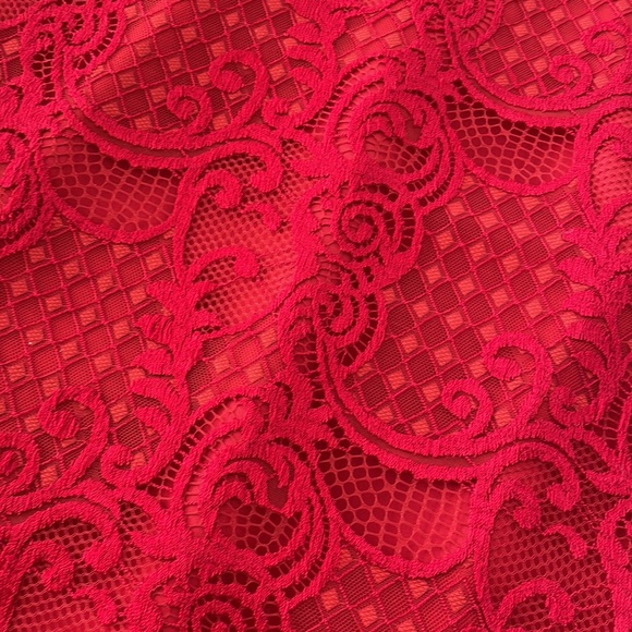 Red Lace Cocktail Dress - Picture 5 of 5